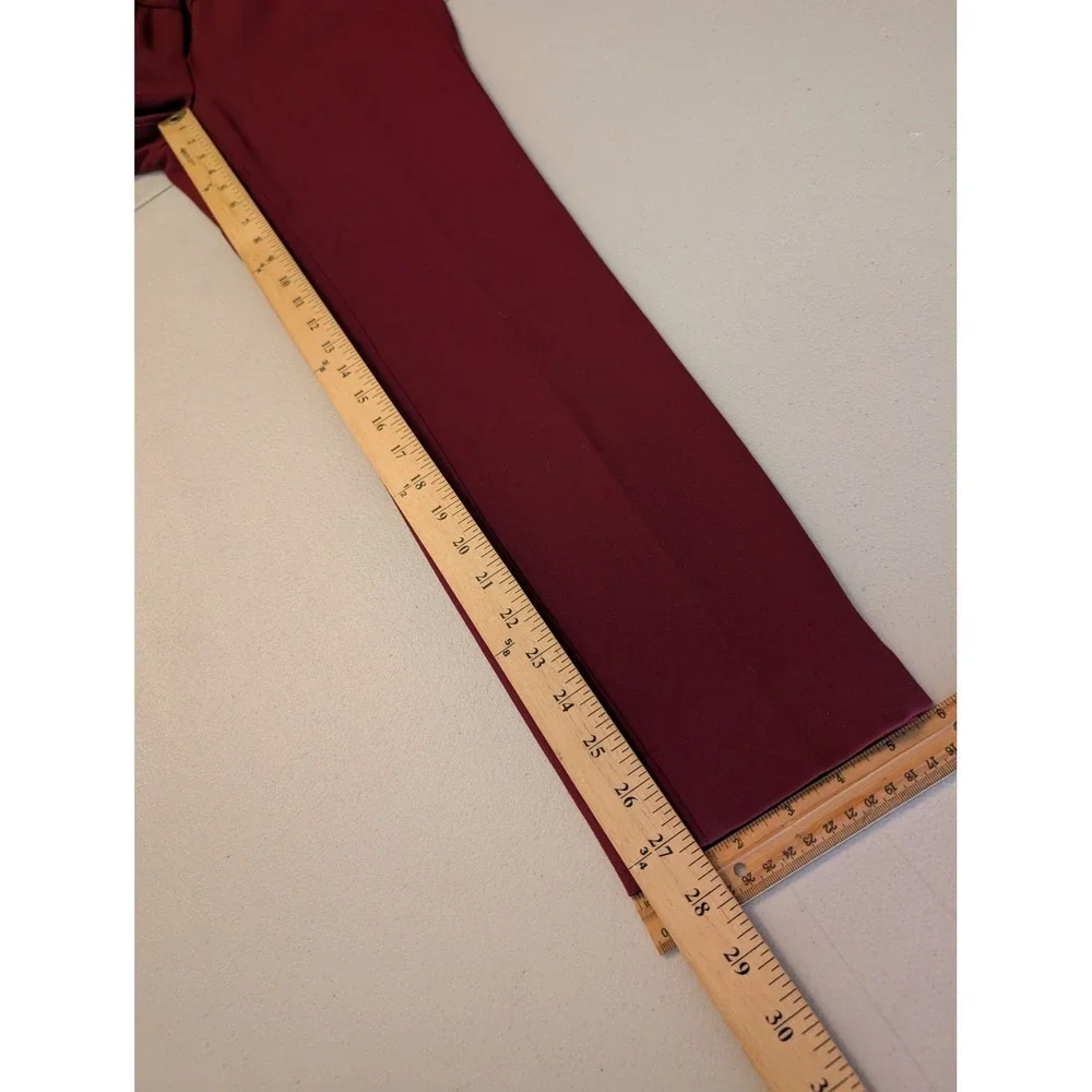 White House Black Market The Slim Ankle Pant Burgundy Maroon Work Trouser Size 2